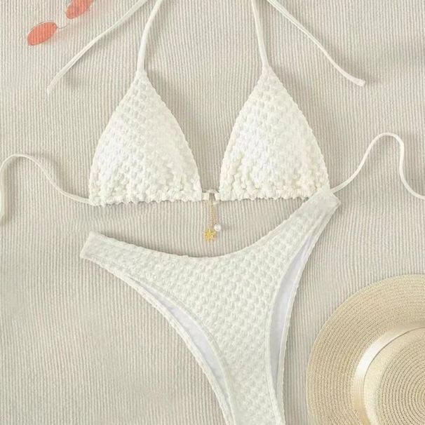Crisscross Back Sexy Brown Bikini Set for Women with Adjustable Triangle Top And High-Cut Bottom Soft Stretch Fabric Swimwear_ecoleips.com