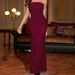 Fishbone Mesh Corset Dress – Sexy Backless Long Evening Gown With Silver Sequins (Burgundy/Black)_ecoleips.com