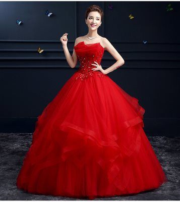 Women's Clothing Spring New Slim Large Size Puffy Tulle Main Wedding Dress_ecoleips.com