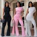 Elegant Lace Trim Jumpsuit for Women Long Sleeve Wide Leg Romper High-End Design Summer Fashion One-Piece Outfit_ecoleips.com
