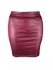 2025 S-3XL Women's Base Matte Leather PU Short Small Bodycon Skirt_ecoleips.com