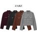 Women's Grey Stand Collar Wool Blend Jacket, Gold Button Decor Short Military Style Coat, Long Sleeve Pocket Casual Outerwear For Daily Commute Street_ecoleips.com