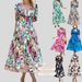 Women's Clothing Spring And Summer Hot Style V Neck Printed Waist Dress Fashion_ecoleips.com