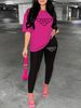 Women's Casual Loose And Fashionable Paris Pattern Print Loose T-shirt+cropped Pants Two-piece Home Sportswear Daily Wear-433_ecoleips.com