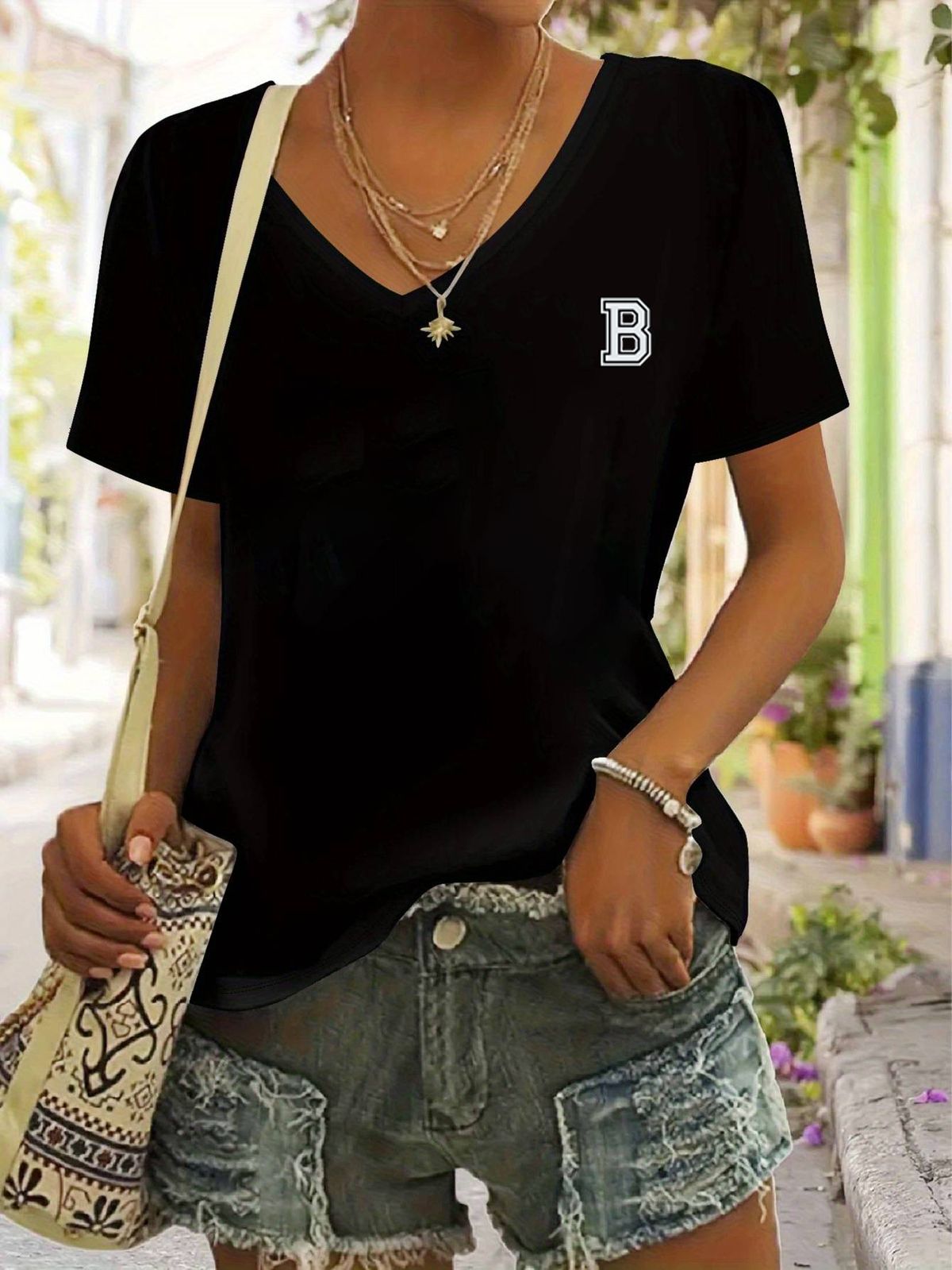 Women's Printed Short-Sleeve Tee - Breathable Round Neck Top For Spring & Summer Style-A_ecoleips.com