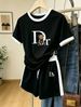 Women's Clothing Short Sleeved Pants Printing Casual Two Piece Suit_ecoleips.com
