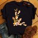 European And American Cross-border Foreign Trade Women's Clothing Butterfly Floral Round-neck Printed Short-sleeve_ecoleips.com