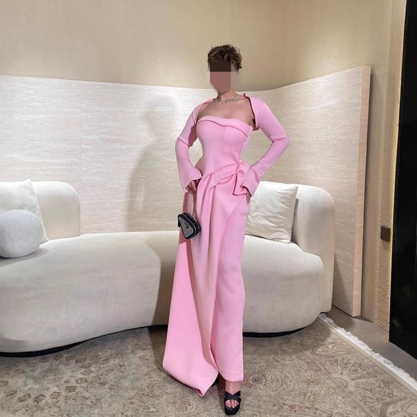 Elegant Off-Shoulder Party Dress Set – Sexy High-Slit Midi Dress With Detachable Cape (S-XXL, Wrinkle-Free) – Evening Gown For Women_ecoleips.com