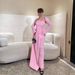Elegant Off-Shoulder Party Dress Set – Sexy High-Slit Midi Dress With Detachable Cape (S-XXL, Wrinkle-Free) – Evening Gown For Women_ecoleips.com