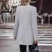Women's Casual Long Sleeve Notched Collar Button Coat – Solid Color Wool Blend Trench Coat For Elegant & Urban Style_ecoleips.com