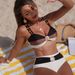 Women's Scallop Trim Bikini Set – Sexy Two-Piece Swimwear With Underwire & Padded Cups, Solid Color_ecoleips.com