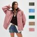 Women's Casual Versatile Denim Jacket European And American Style Pocket Side Slit Design_ecoleips.com