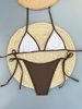 Brown Tied Bikini Swimsuit Set_ecoleips.com