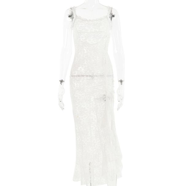 Women's Clothing Sexy And Fashionable Lace Suspenders Splicing Backless Long Hip Skirt_ecoleips.com