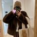 Women’s Velvet Mink Fur Short Coat – Luxe Pearl-Button Jacket | Plush & Eco-Friendly Faux Fur Outerwear For Winter_ecoleips.com