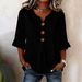 Women's V Neck Button Front Short Sleeve Top – Casual Summer Blouse 2026_ecoleips.com