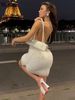 Hugcitar 2025 White Furry Slips Backless Zip Up Sexy Slim Mini Dress Fall Winter Women Fashion Clothes Birthday Party Festival_ecoleips.com