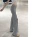 Low-Rise Flared Yoga Pants – Stretchy Bootcut Lounge Pants With Fold-Over Waist (3 Lengths, 4 Colors)_ecoleips.com