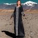 Premium Shiny Satin Abaya With Handcrafted Silver Embroidery & Rhinestones – Luxurious Modest Dress For Weddings, Parties, And Ramadan_ecoleips.com