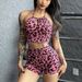 Women's High Waist Leopard Print Fitness Shorts Quick Drying Sports Yoga Running Bare Feel Drawstring Elastic Hip Lift Summer_ecoleips.com