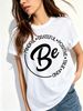 Women's Oversized T-Shirt Positive Circle Slogan Graphic Casual Loose Short Sleeve Daily Top_ecoleips.com