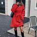 Oversized V-Neck Knit Dress With Adjustable Waist Tie – Boho Chic Long Sleeve Midi Dress For Women_ecoleips.com