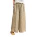 Suitable For All Seasons Loose Embroidered Double-Layer Ramie Wide-Leg For Women 2025 Summer New Elegant Solid Color Linen Versatile Straight-Leg_ecoleips.com
