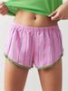 Women Fairycore Striped Lounge Shorts Elastic Waist Loose Wide Leg Sleep Bottoms Summer Casual Pajama Shorts Kawaii Homewear_ecoleips.com