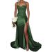 Elegant Strapless Evening Gown Side Slit Small Train Women's Party Wear Perfect for Birthdays Bridesmaids_ecoleips.com