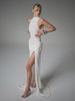 Blifanbo Turtleneck Off-shoulder Sleeveless Thigh Split High Waist Pleated Maxi Dress For Women Elegant Fashion Club Party Dress_ecoleips.com