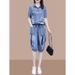 2025 New Denim Casual Professional Suit For Women Summer Belly Covering Slimming Thin Seven-point Wide-leg Pants_ecoleips.com