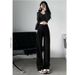 American-style Loose-fitting Wide-leg Jeans For Women, High-waisted, Height-enhancing, Slimming, Floor-length Jeans,_ecoleips.com