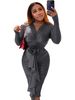 Verve M3211 Women's Autumn Winter New Long Sleeve V-neck Rose Flower Design Sexy Bodycon Dress_ecoleips.com