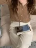V Neck Autumn Winter Sweater Pullovers Women 2025 Button Pullover Women Soft Sweater Jumper Fashion Tops_ecoleips.com