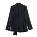 Women's Clothing ZARZ Buckle-Detailed Blazer & High-Waisted Straight Pants Set – Chic Office-to-Outfit Coordination_ecoleips.com