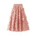 Plus-Size Black Mesh Skirt With 3D Polka Dots, Flared A-Line Midi Skirt – Retro Audrey Hepburn Style (L-4XL & One Size)_ecoleips.com