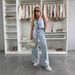 Women's Clothing Women's Fashion Denim Suit Sleeveless Vest Wide Leg Jeans Belted Spring Summer For Formal & Casual For Women_ecoleips.com