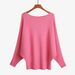 Hot-Selling Women's Off-Shoulder Batwing Sweater Ribbed High Elastic Lazy Style Pullover Plus Size_ecoleips.com