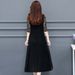 Summer Temperament Dress With Loose Five Quarter Sleeves Lace Women's Plus Size And Big Swing Long Skirt Trend_ecoleips.com