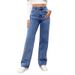 New Cross Border European And American High Waist Washed Women's Jeans Long Fashion Versatile Straight Leg Pants_ecoleips.com