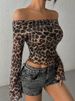Autumn Women's T-Shirt New Streetwear Fashion Long Sleeves O-Neck Tees Sexy Leopard Backless Female Versatile Knitted Clothing_ecoleips.com