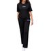 Spring/Summer Women's Two Piece Set Round Neck Short Sleeve T-Shirt With Unique Letter Print High-Waisted Drawstring Straight Leg Pants_ecoleips.com