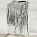 K New Fashion One Piece Buckle Mesh Sequin Suit Pants Set Two Piece Set_ecoleips.com