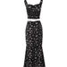Chic Floral Print Split Hem Midi Dress Set - Sleeveless Office Wear For Women - Polyester Stretch Fabric - Black S/M/L/XL_ecoleips.com