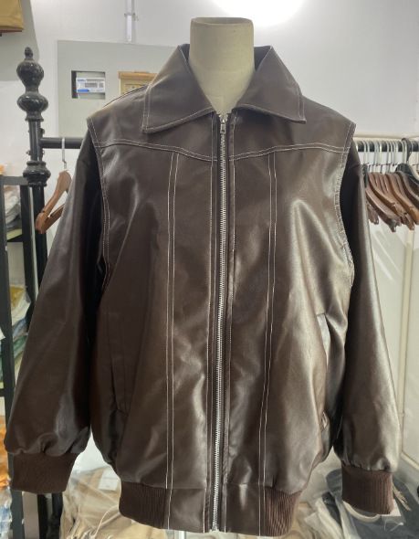 Women's Vintage-Inspired PU Leather Jacket With Belted Waist & Notched Lapel – Stylish Faux Leather Coat For Winter & Fall_ecoleips.com