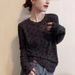 A Long-Sleeved T-Shirt With Grey Polka Dot Print As The Base Layer, A Loose Round-Neck Top For Spring And Autumn, And A_ecoleips.com