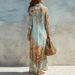 New Women's Fresh Retro Flowy Dress Digital Print_ecoleips.com
