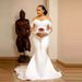 Women's Clothing One shoulder wedding dress new trailing bride fishtail sexy outdoor lawn welcoming outing yarn_ecoleips.com