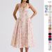 Women's Clothing Fashion Printed Halter Neck Lace Dress_ecoleips.com