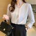K New Retro Pullover Long-sleeved Solid Color Shirt For Women, Wrinkle-resistant, No Ironing, Simple Temperament._ecoleips.com